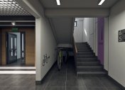 красивый подъезд, интерьер парадной, современный панельный дом, Александров парк, Дизайн студия, дизайн подъезда панельного дома