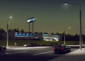 ночной вид, 3d визуализация архитектурной подсветки, подсветка зданий
