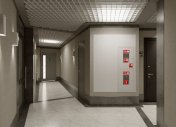 дизайн интерьера подъезда, современный интерьер коридора