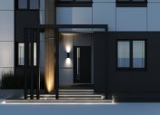 подсветка крыльца жилого дома, дизайн крыльца частного дома