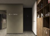 красивый интерьер подъезда жилого дома, стильный дизайн подъезда
