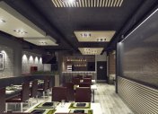 аквапанель в интерьере, интерьер пиццерии