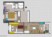 планировка 3-х комнатной квартиры, дизайн концепция, планировочное решение, эскиз планировки от дизайнера