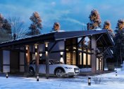 3D визуализация проекта дома, M5 Architects, фахверковый дом в беларуси